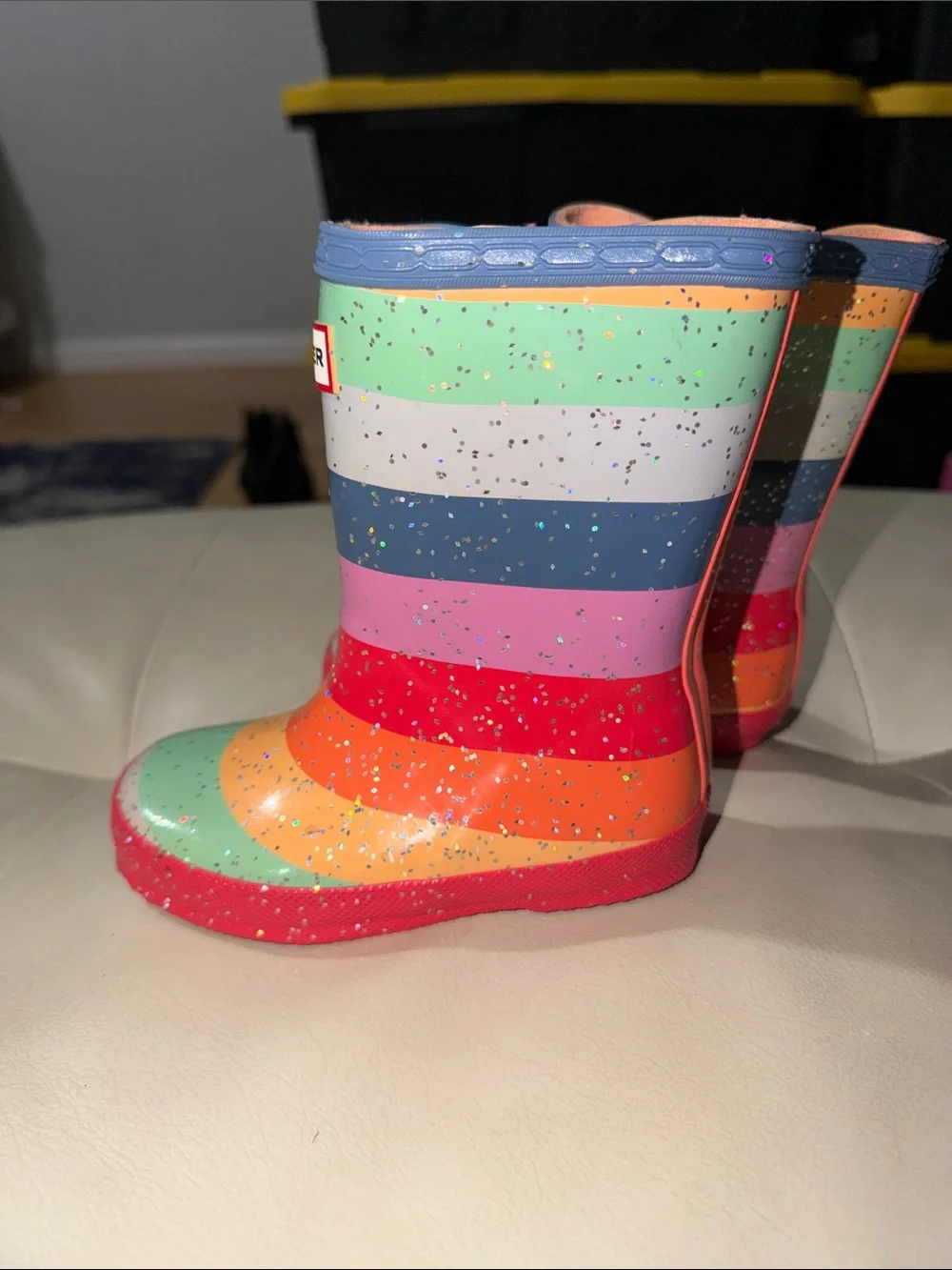 Hunter Kids' Rainbow Stripe Gloss Rain Boots - Multi